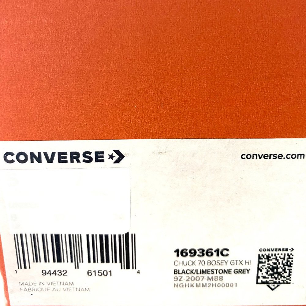 Converse CHUCK 70 BOSEY GTX Sneakers Women's High Black Canvas Limestone 169361C - Picture 8 of 8